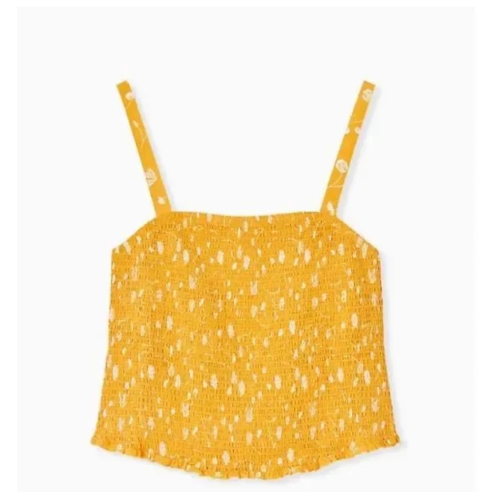 Torrid Crop Cami Yellow Floral - Plus Size 00